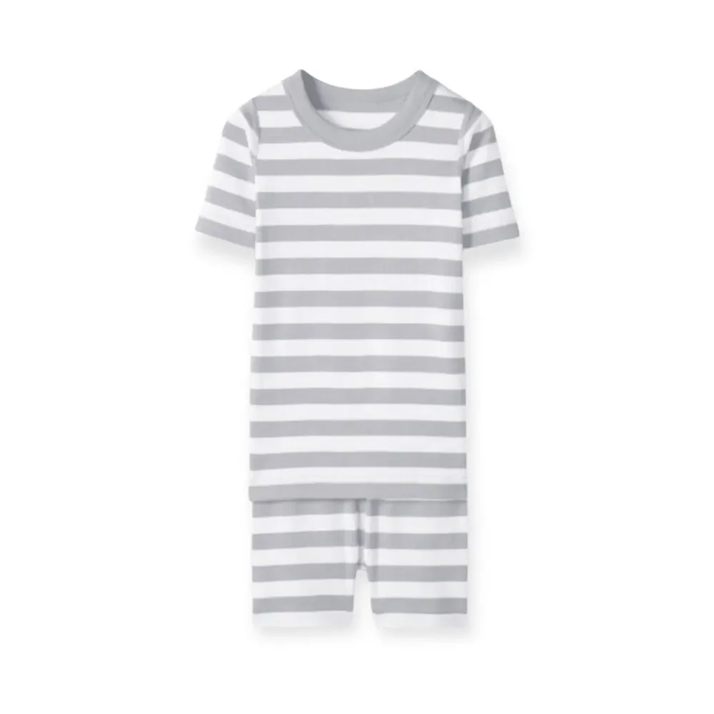 Hanna Andersson NWT Gray Striped Short John Pajama Set. Size 2